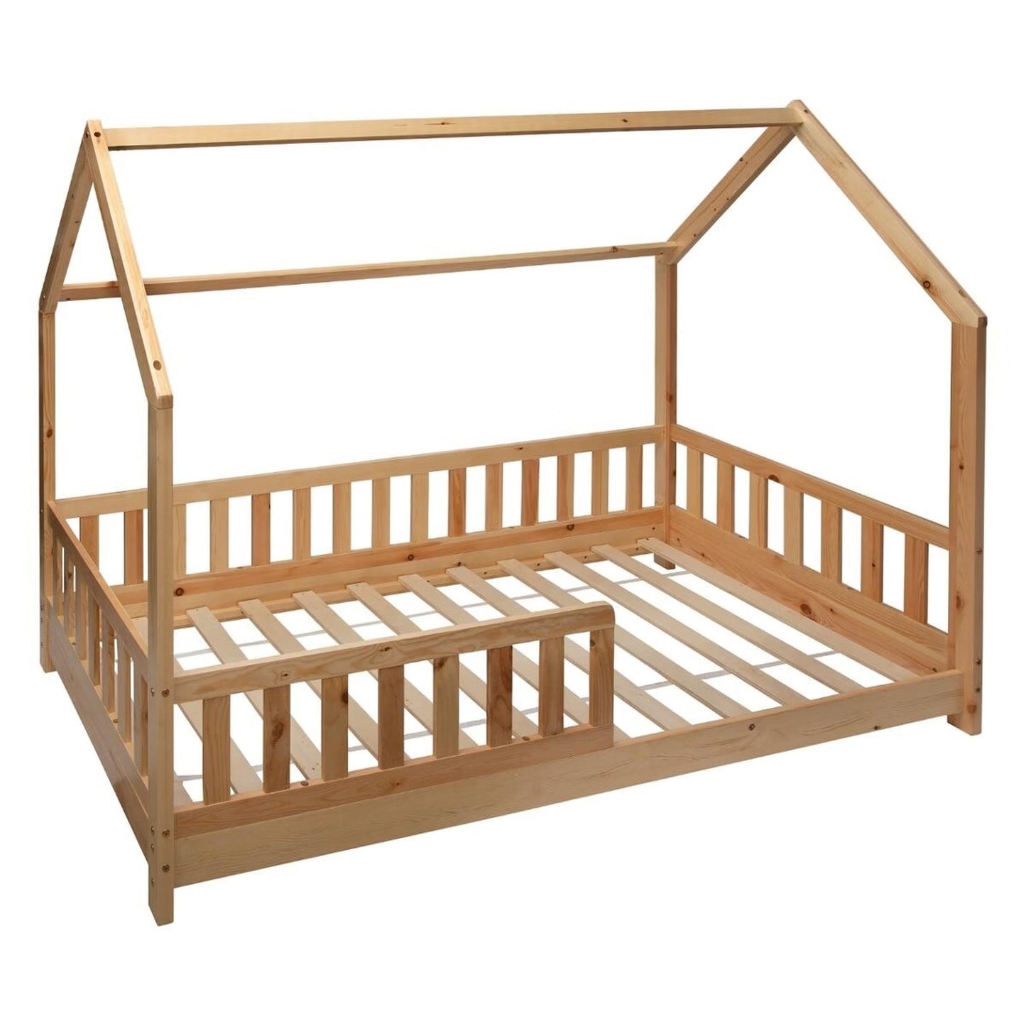 Cama Infantil "Bosco" 90x190cm - Estilo Casita de Juegos, Madera de Pino Natural Atmosphera Kids